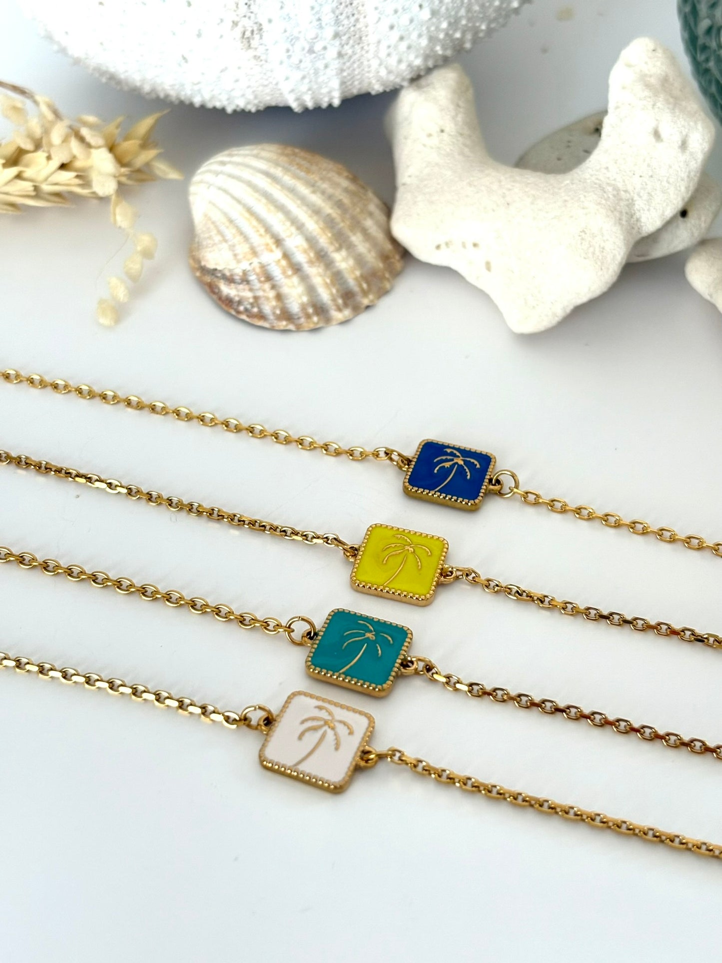 Bracelet "Palmier" jaune