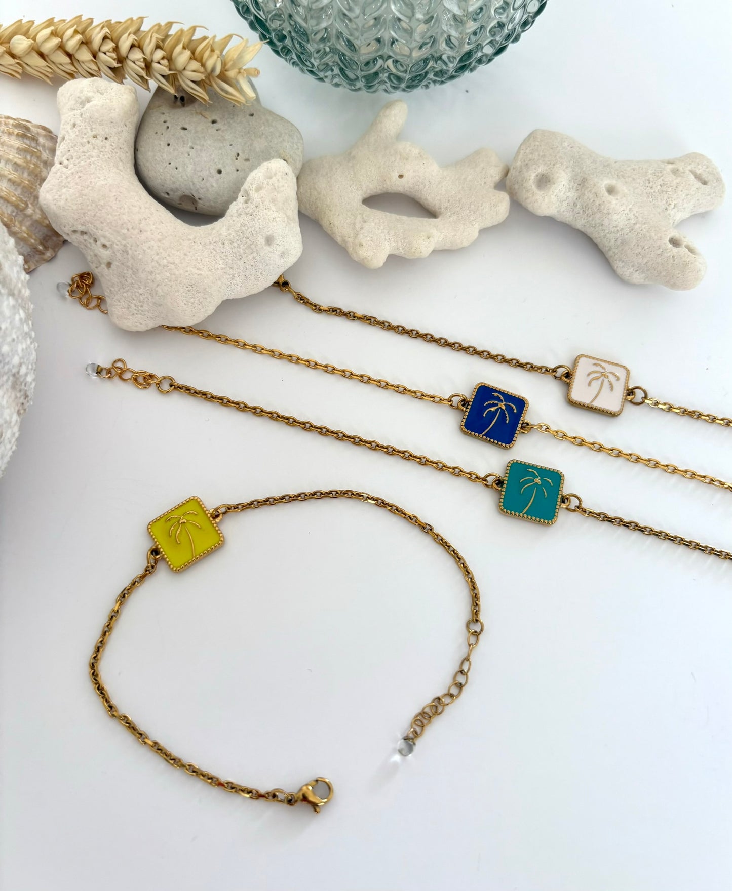 Bracelet "Palmier" jaune