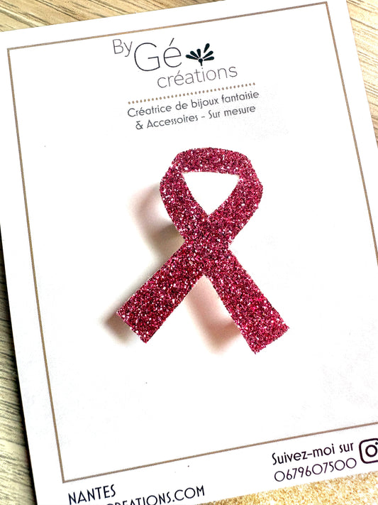 Broche Ruban Rose *