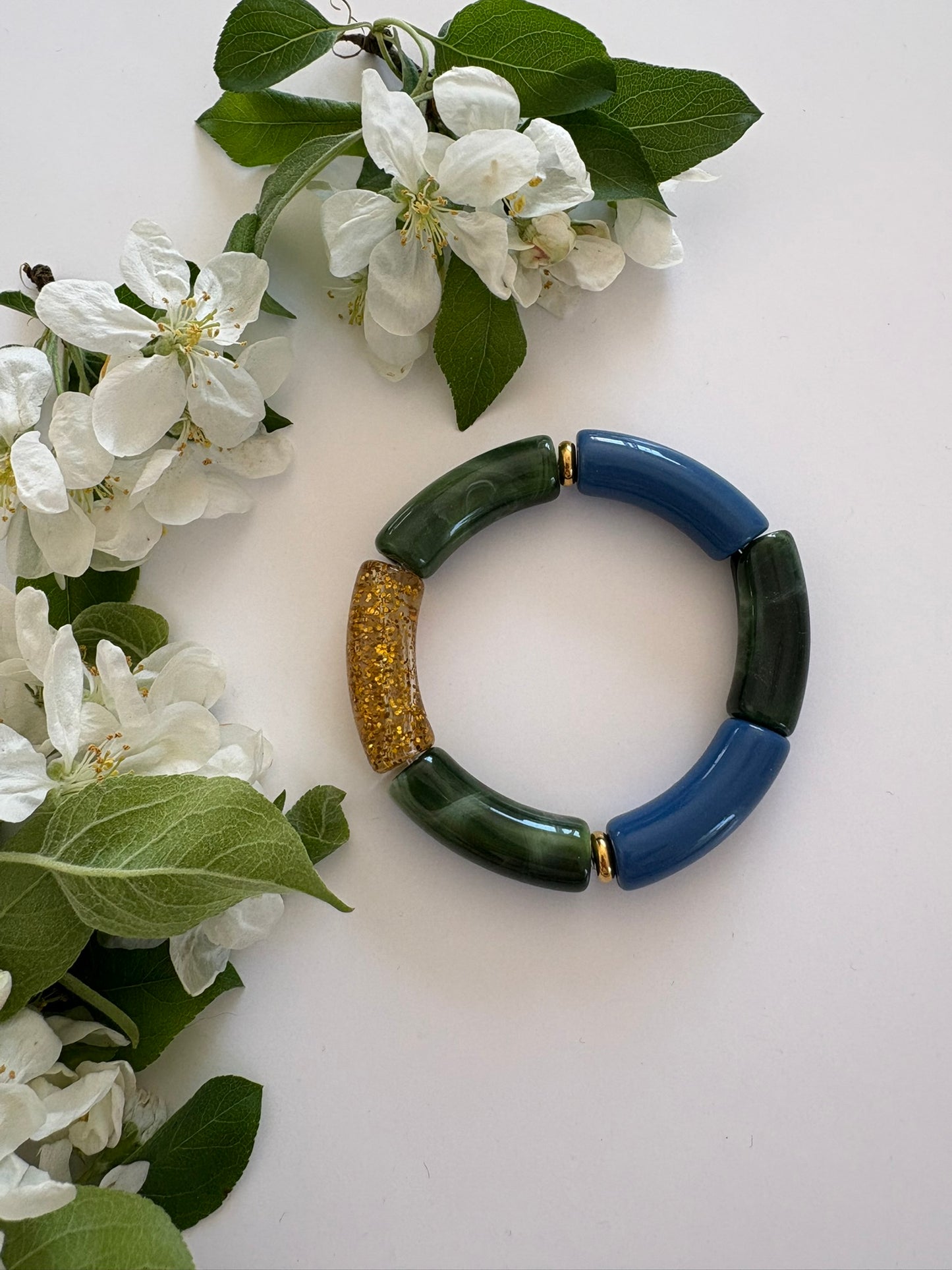 Bracelet Modèle "Charlotte" Decouvrez Les Bleus / Verts