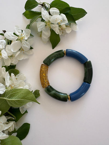 Bracelet Modèle "Charlotte" Decouvrez Les Bleus / Verts