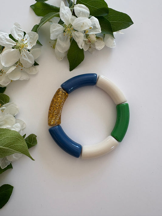 Bracelet Modèle "Charlotte" Decouvrez Les Bleus / Verts