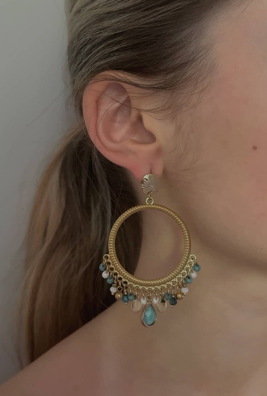 Boucle "Madrilène" Turquoise*