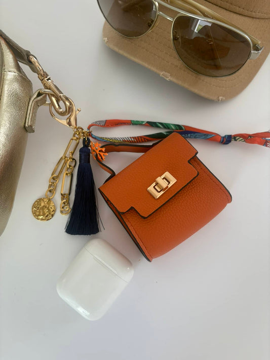 Porte Clé "Sac Orange Airpods"*