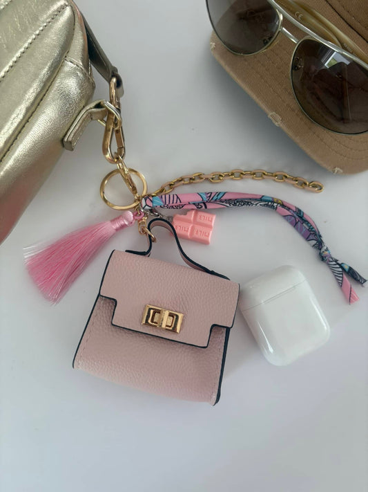 Porte Clé "Sac Rose Airpods"*