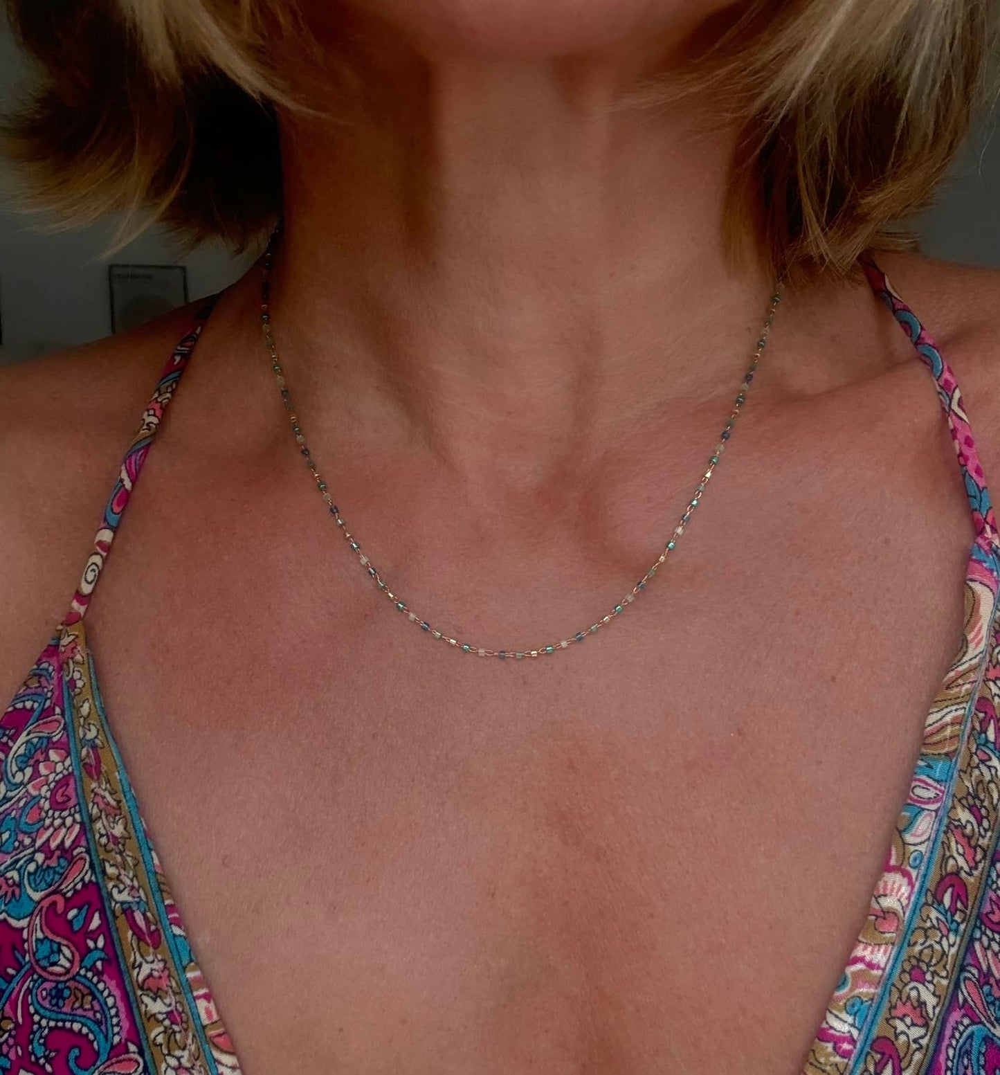 Collier Miyuki Bleu*