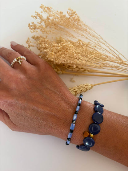 Bracelet "Tagua "Bleu*