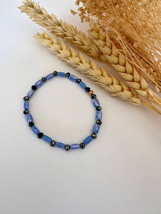 Bracelet "perles verre " lavande*