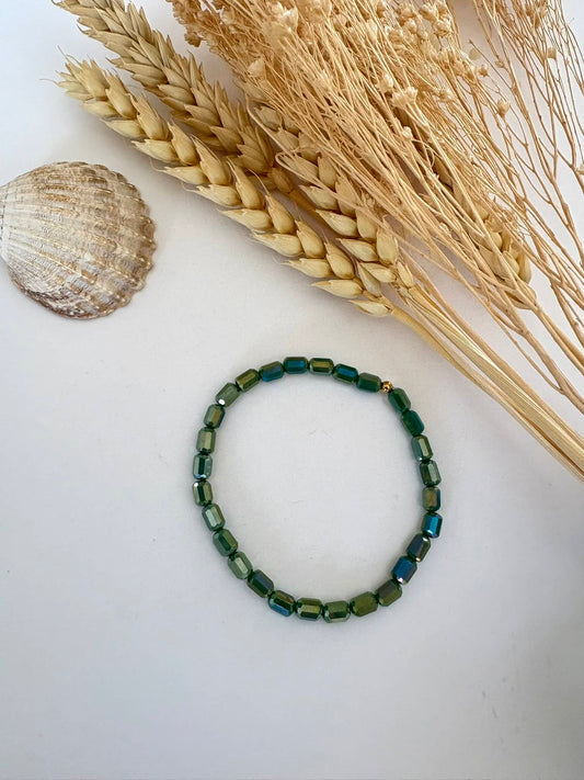 Bracelet "perles verre " vert*