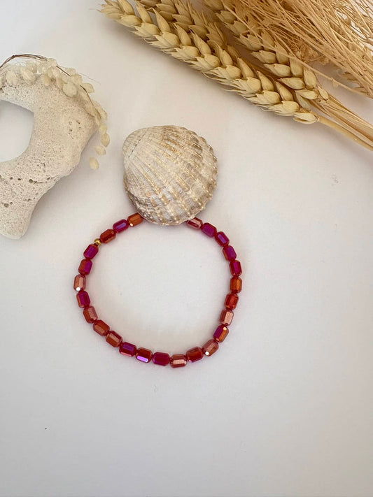 Bracelet "perles verre " rouge*