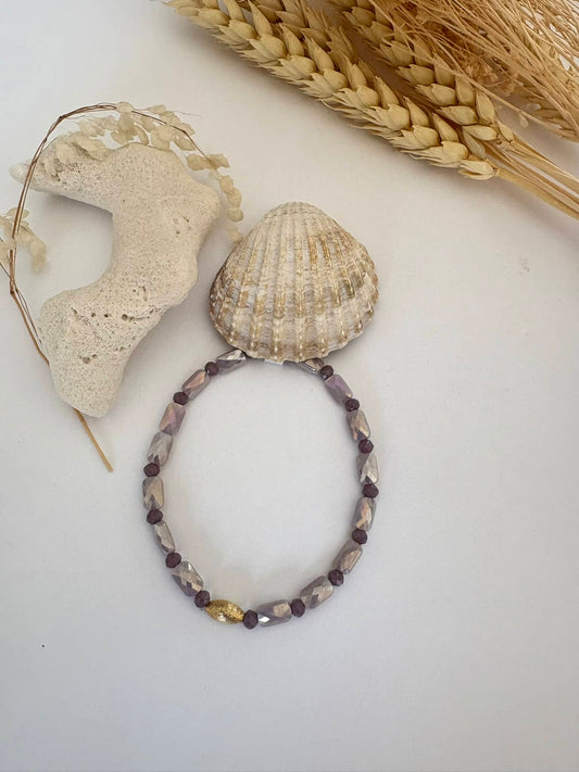 Bracelet "perles verre " lilas*