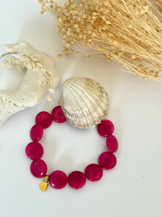 Bracelet "Tagua " Fushia*