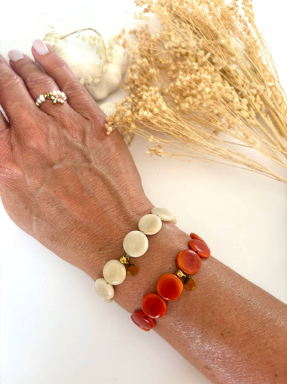 Bracelet "Tagua " terracotta*