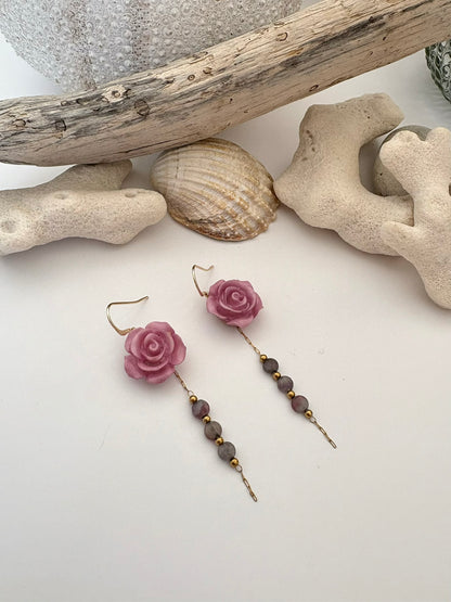 Boucles "Rose violine"