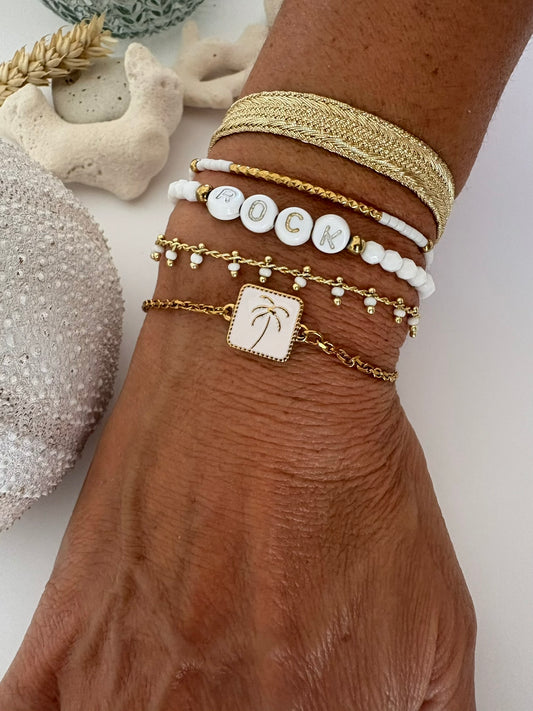 Bracelet "Palmier" blanc
