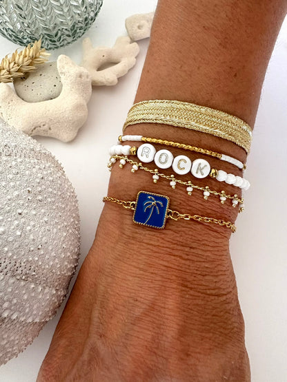 Bracelet "Palmier" bleu