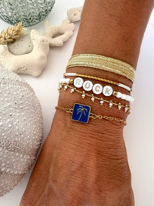 Bracelet "Palmier" bleu
