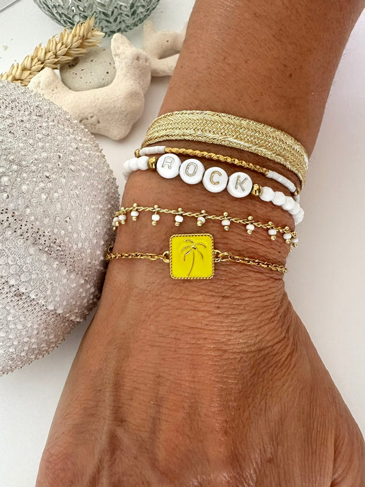 Bracelet "Palmier" jaune