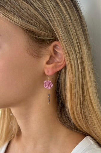 Boucles "Rose violine"